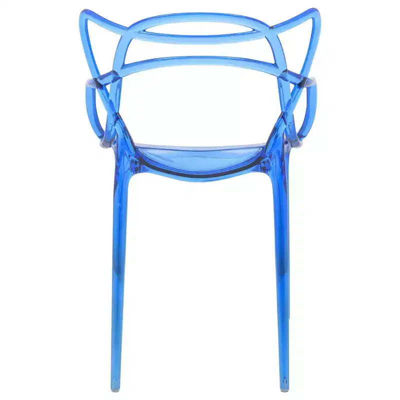 LeisureMod Milan Sedia da Pranzo Moderna in Acrilico Design Elegante con Filo e Gambe in Metallo, Sedia Durevole Impilabile Leggera per Cucina, Sala da Pranzo