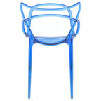 LeisureMod Milan Sedia da Pranzo Moderna in Acrilico Design Elegante con Filo e Gambe in Metallo, Sedia Durevole Impilabile Leggera per Cucina, Sala da Pranzo