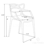 LeisureMod Milan Sedia da Pranzo Moderna in Acrilico Design Elegante con Filo e Gambe in Metallo, Sedia Durevole Impilabile Leggera per Cucina, Sala da Pranzo