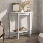 24/7 Shop At Home 36 Heartrhythm Transitional Half Moon Console Table with Shelf