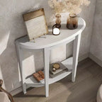24/7 Shop At Home 36 Heartrhythm Transitional Half Moon Console Table with Shelf
