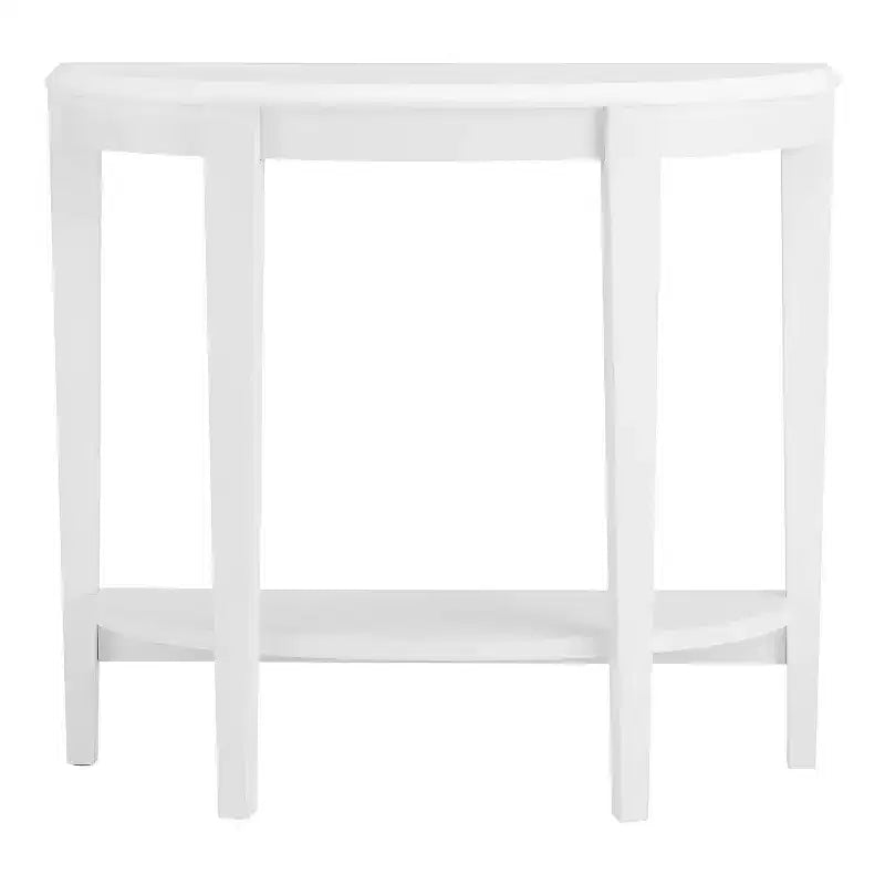 24/7 Shop At Home 36 Heartrhythm Transitional Half Moon Console Table with Shelf