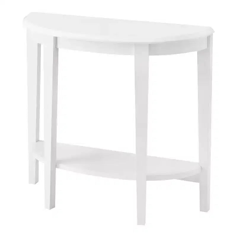 24/7 Shop At Home 36 Heartrhythm Transitional Half Moon Console Table with Shelf