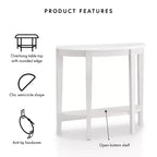 24/7 Shop At Home 36 Heartrhythm Transitional Half Moon Console Table with Shelf