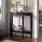 24/7 Shop At Home 36 Heartrhythm Transitional Half Moon Console Table with Shelf