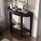 24/7 Shop At Home 36 Heartrhythm Transitional Half Moon Console Table with Shelf