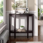 24/7 Shop At Home 36 Heartrhythm Transitional Half Moon Console Table with Shelf