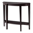24/7 Shop At Home 36 Heartrhythm Transitional Half Moon Console Table with Shelf