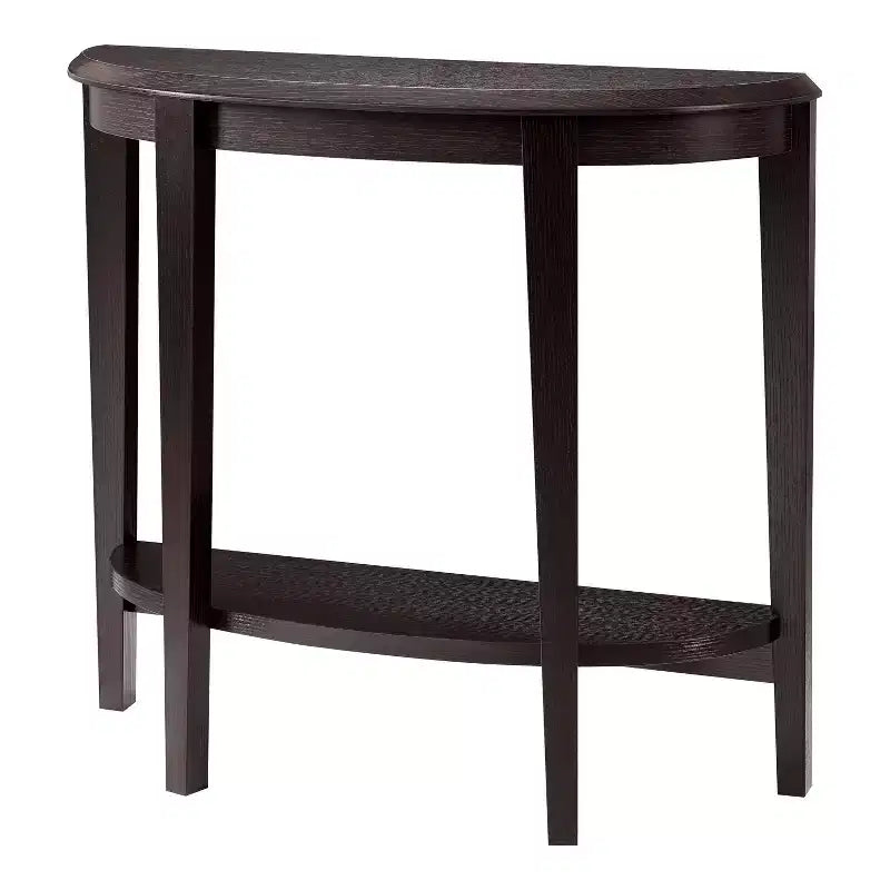 24/7 Shop At Home 36 Heartrhythm Transitional Half Moon Console Table with Shelf