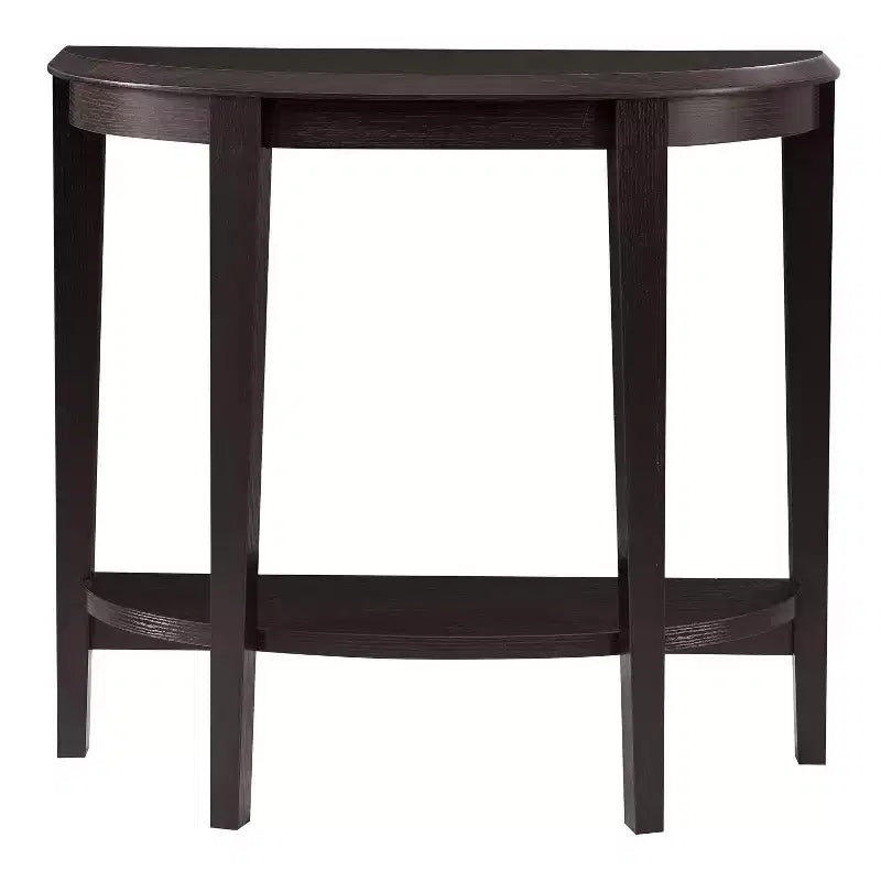 24/7 Shop At Home 36 Heartrhythm Transitional Half Moon Console Table with Shelf