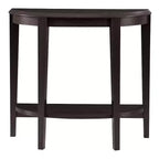 24/7 Shop At Home 36 Heartrhythm Transitional Half Moon Console Table with Shelf