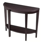 24/7 Shop At Home 36 Heartrhythm Transitional Half Moon Console Table with Shelf