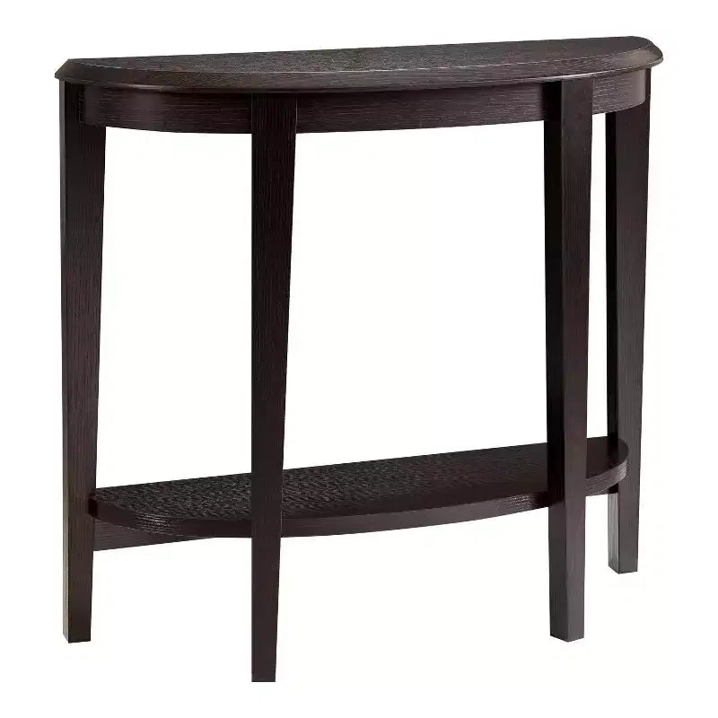 24/7 Shop At Home 36 Heartrhythm Transitional Half Moon Console Table with Shelf