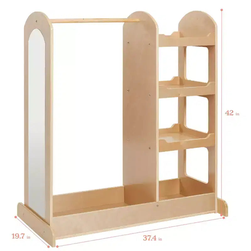 ECR4Kids Dress-Up Center with Mirror Costume Organizer, Montessori Furniture