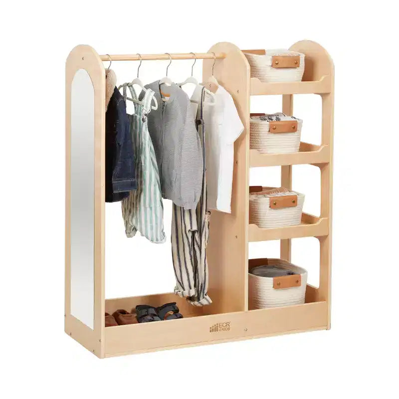 ECR4Kids Dress-Up Center with Mirror Costume Organizer, Montessori Furniture