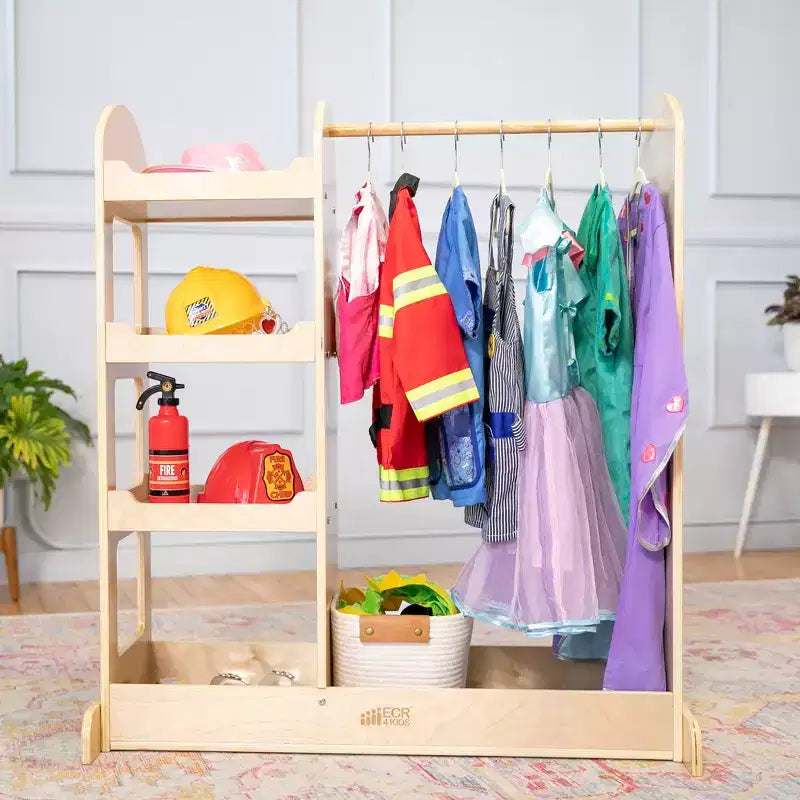 ECR4Kids Dress-Up Center with Mirror Costume Organizer, Montessori Furniture