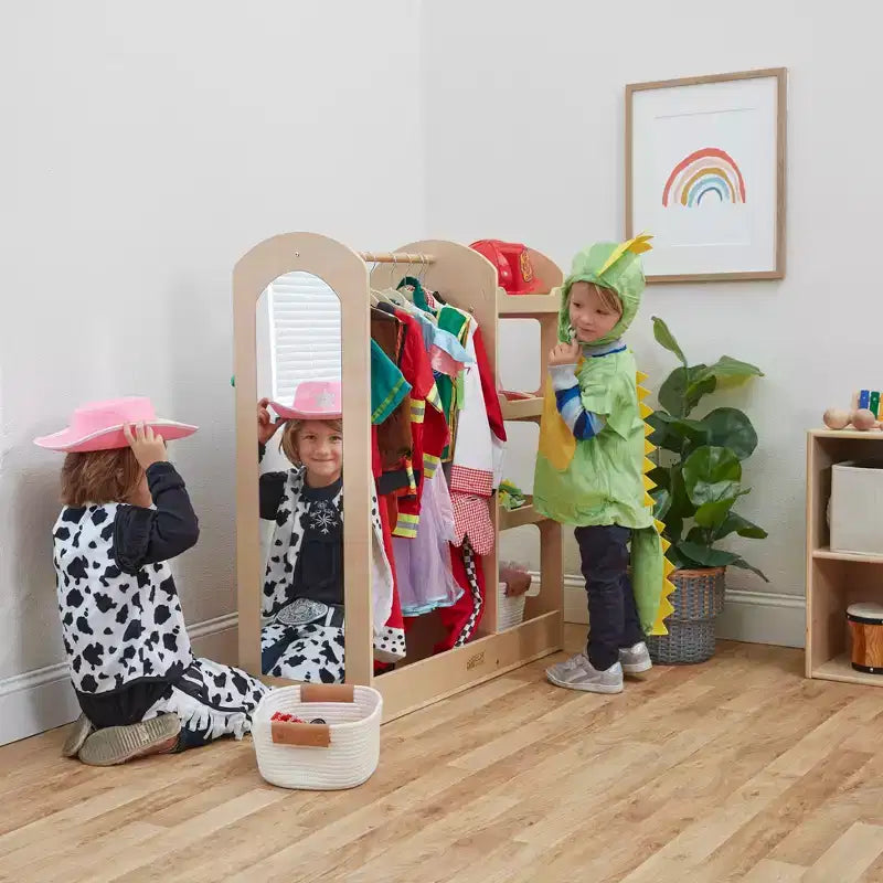 ECR4Kids Dress-Up Center with Mirror Costume Organizer, Montessori Furniture