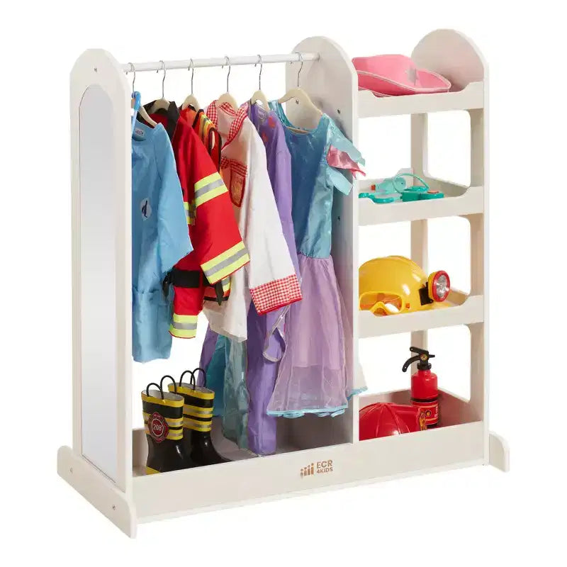 ECR4Kids Dress-Up Center with Mirror Costume Organizer, Montessori Furniture