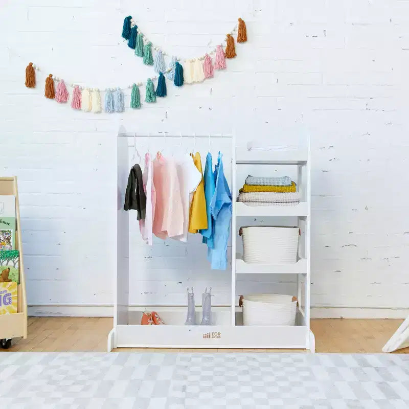 ECR4Kids Dress-Up Center with Mirror Costume Organizer, Montessori Furniture