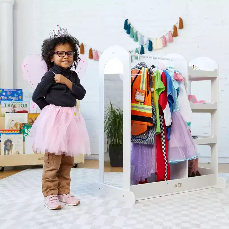 ECR4Kids Dress-Up Center with Mirror Costume Organizer, Montessori Furniture