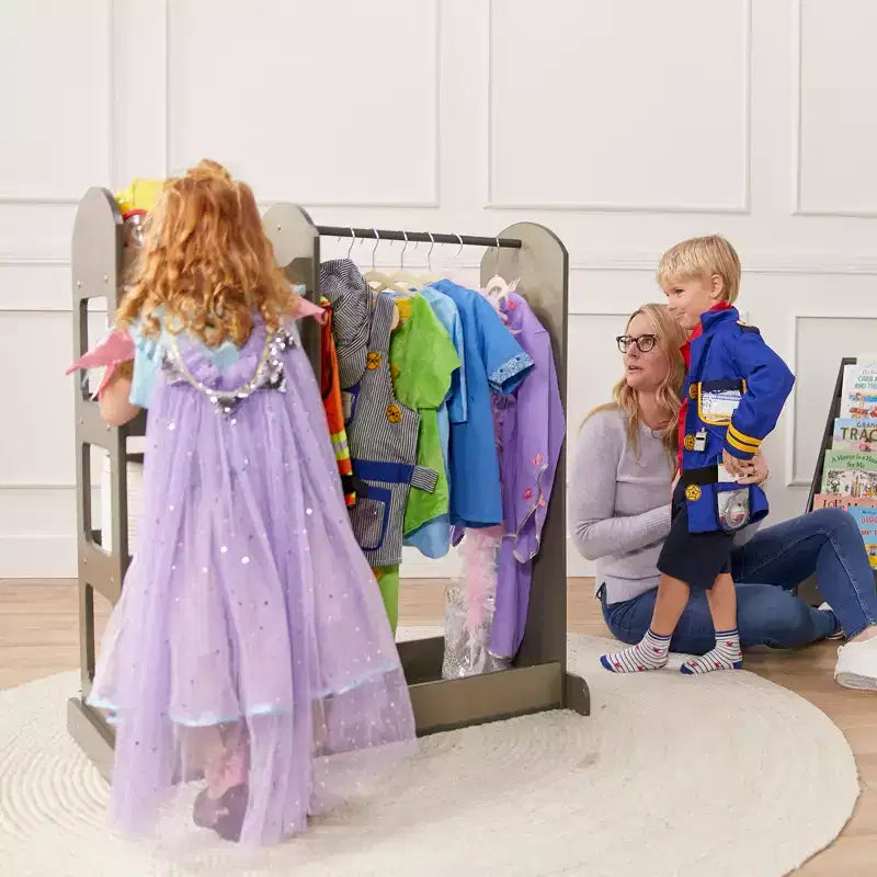 ECR4Kids Dress-Up Center with Mirror Costume Organizer, Montessori Furniture