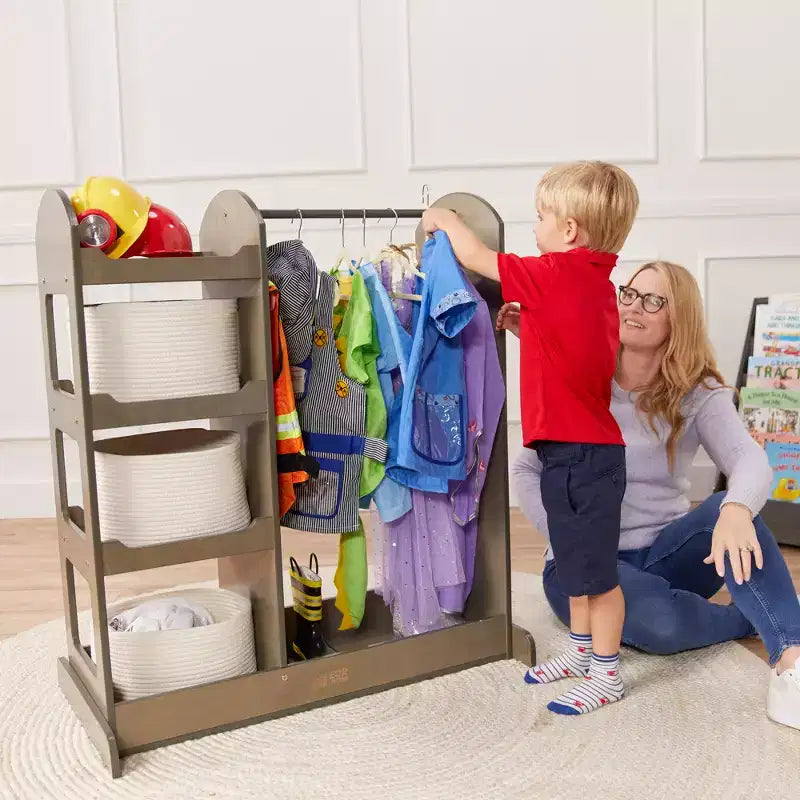 ECR4Kids Dress-Up Center with Mirror Costume Organizer, Montessori Furniture