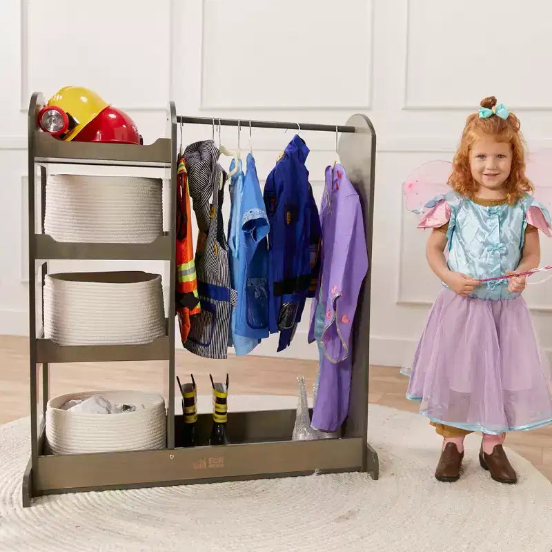 ECR4Kids Dress-Up Center with Mirror Costume Organizer, Montessori Furniture