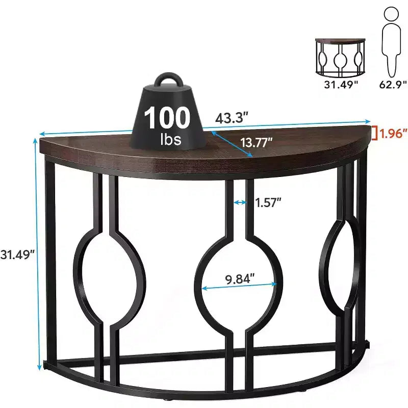 Tribesigns 43 Half Moon Console Table