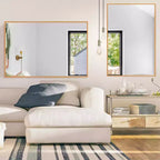 Specchio da parete decorativo rettangolare Dovelina con cornice moderna in metallo