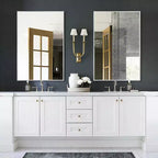 Specchio da parete decorativo rettangolare Dovelina con cornice moderna in metallo