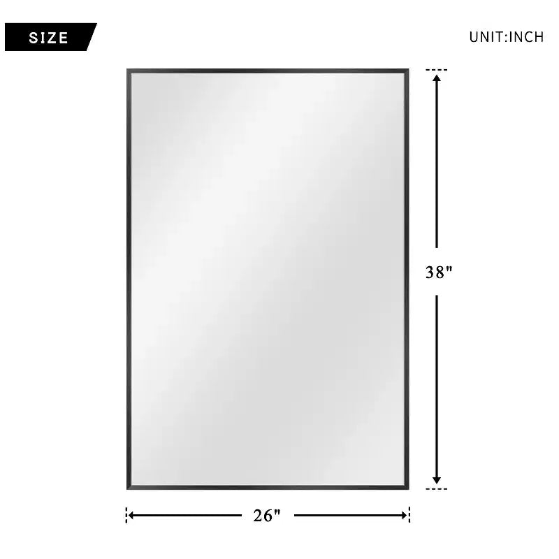 Specchio da parete decorativo rettangolare Dovelina con cornice moderna in metallo
