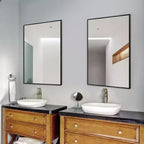 Specchio da parete decorativo rettangolare Dovelina con cornice moderna in metallo