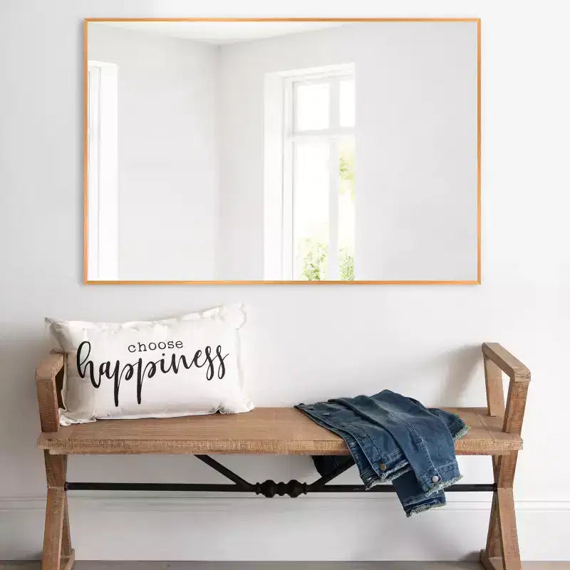 Specchio da parete decorativo rettangolare Dovelina con cornice moderna in metallo