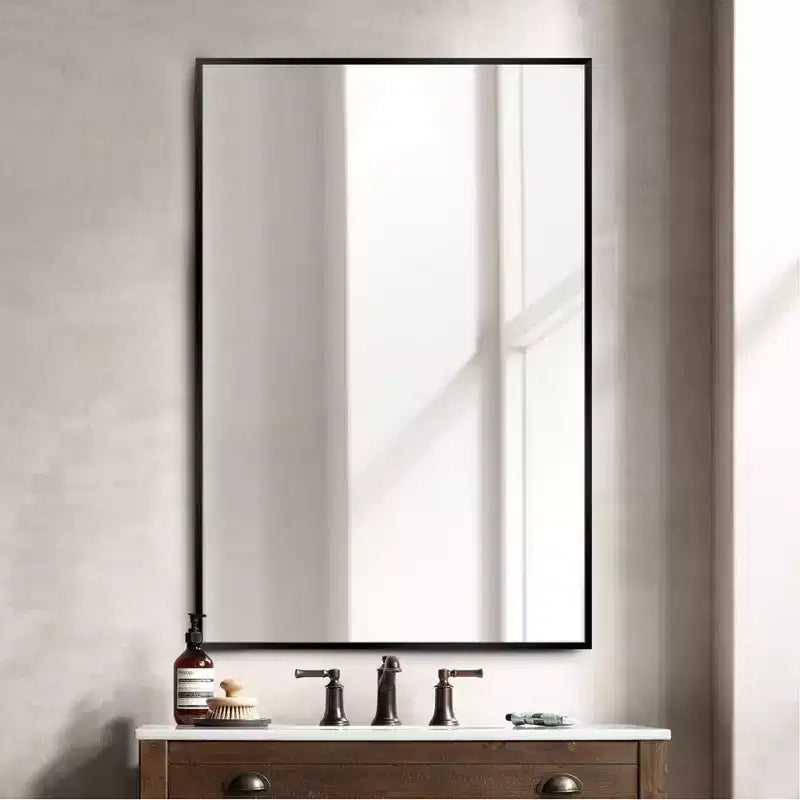 Dovelina Modern Metal Frame Rectangle Decorative Wall Mirror