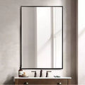 Dovelina Modern Metal Frame Rectangle Decorative Wall Mirror
