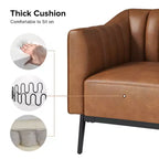 Carsten Industry 30 Wide Faux Leather Chair with Metal Leg|HULALA HOME-CAMEL
