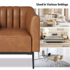 Carsten Industry 30 Wide Faux Leather Chair with Metal Leg|HULALA HOME-CAMEL