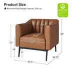 Carsten Industry 30 Wide Faux Leather Chair with Metal Leg|HULALA HOME-CAMEL