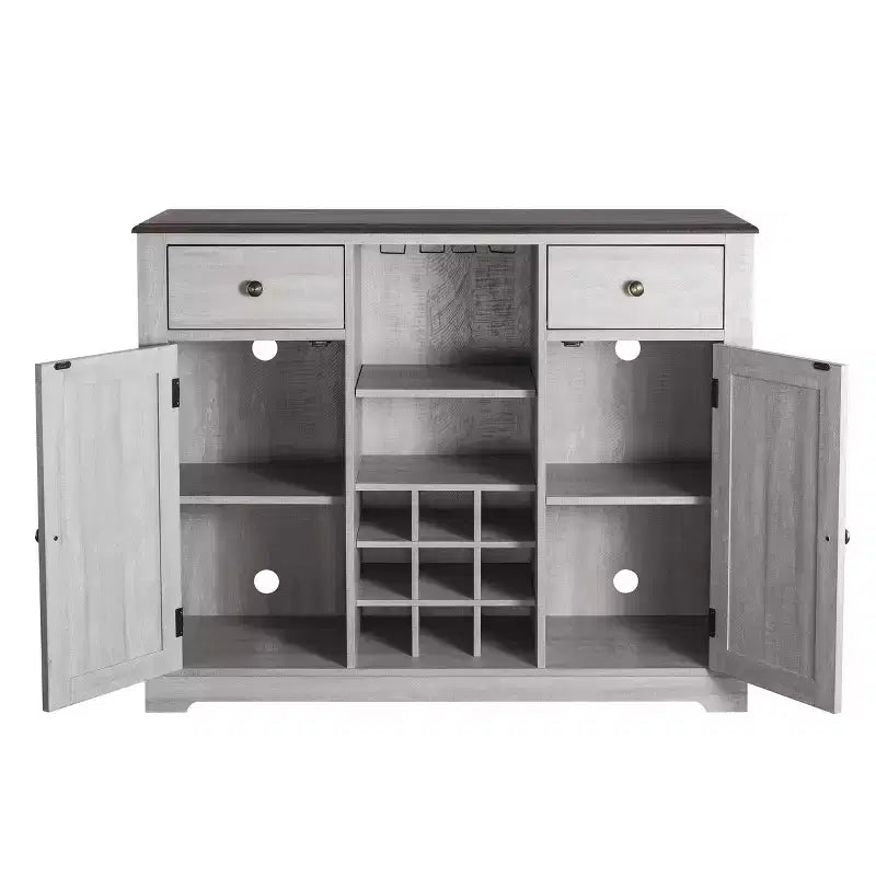 47" Wood Bar Cabinet with Brushed Nickel Knobs - Home Essentials