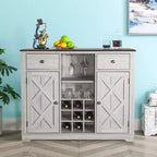 47" Wood Bar Cabinet with Brushed Nickel Knobs - Home Essentials