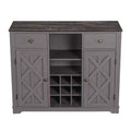 47" Wood Bar Cabinet with Brushed Nickel Knobs - Home Essentials