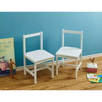 PJ Wood Kids Chair with Top Rail Back Support and Tight Furniture Fixings for Reading, Arts and Crafts, Eating and Other Activities (Set of 2)