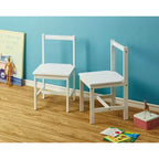 PJ Wood Kids Chair with Top Rail Back Support and Tight Furniture Fixings for Reading, Arts and Crafts, Eating and Other Activities (Set of 2)