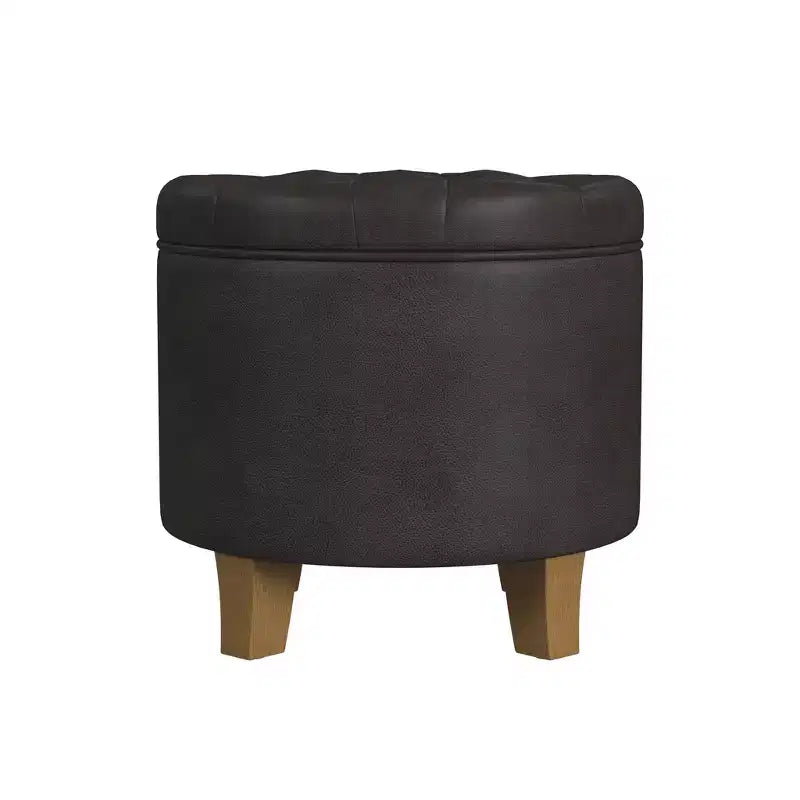 Pouf contenitore rotondo in similpelle - HomePop