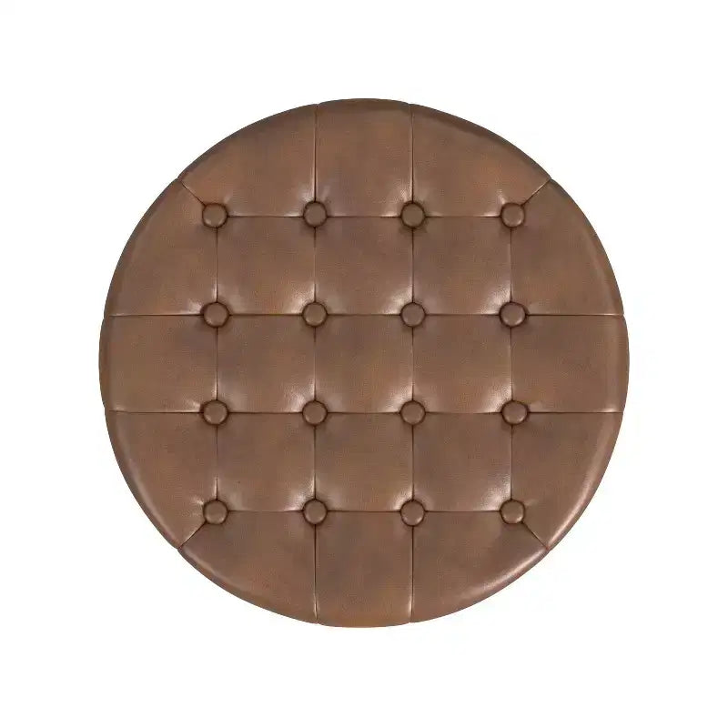 Pouf contenitore rotondo in similpelle - HomePop