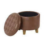 Pouf contenitore rotondo in similpelle - HomePop
