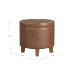 Pouf contenitore rotondo in similpelle - HomePop