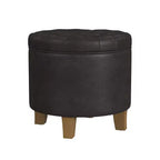 Pouf contenitore rotondo in similpelle - HomePop