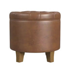Pouf contenitore rotondo in similpelle - HomePop
