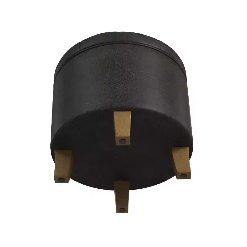 Pouf contenitore rotondo in similpelle - HomePop